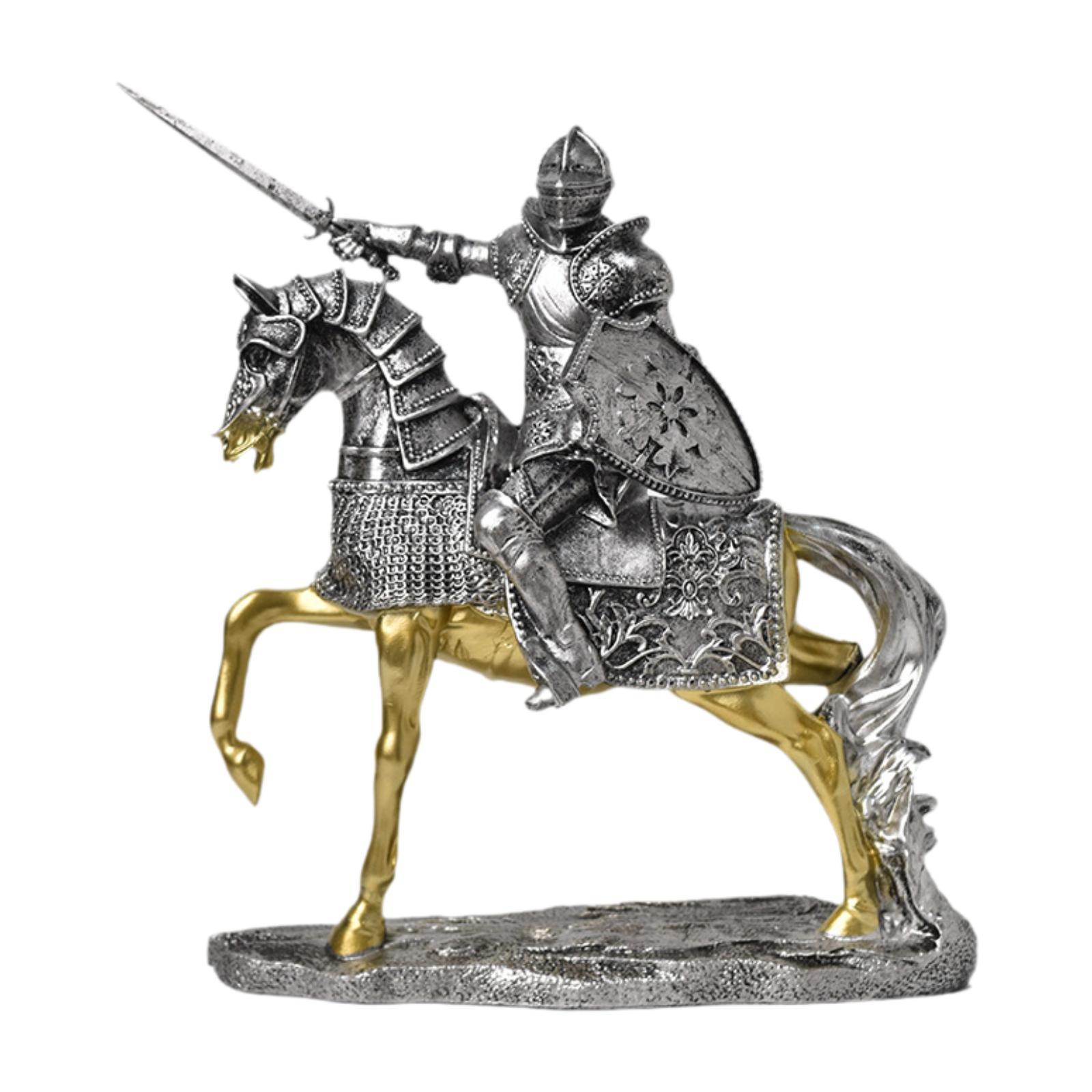 Vintage Collectible Ornaments - تمثال فارس الحصان ريترو خمر قطعة