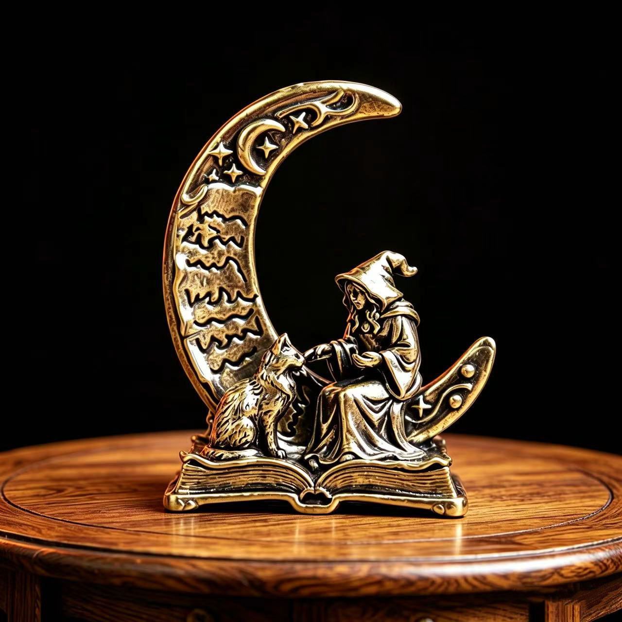 Vintage Collectible Ornaments - تمثال زخرفي نحاسي على شكل ساحرة