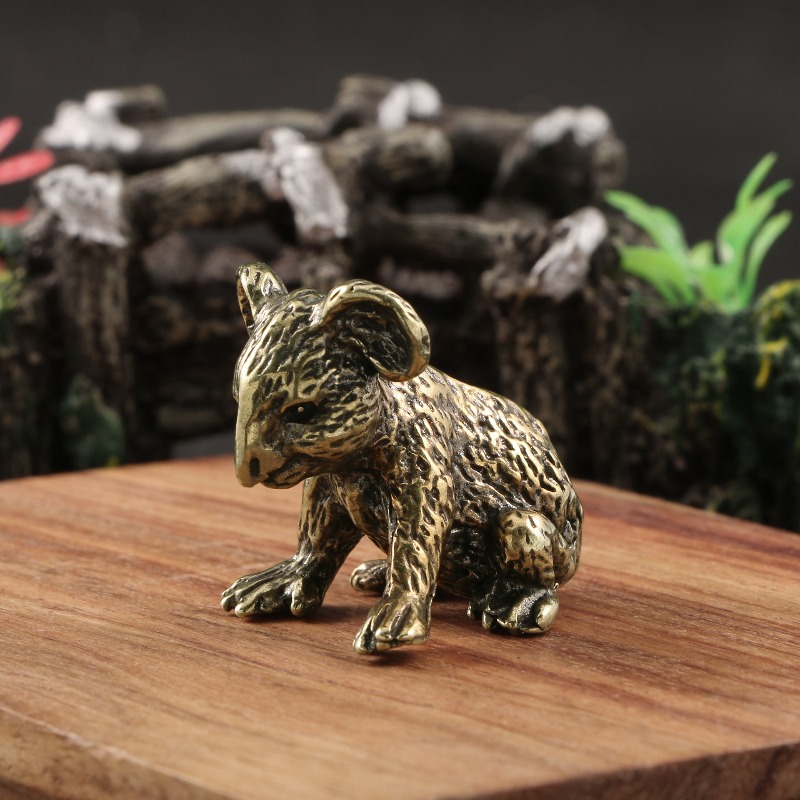 Vintage Collectible Bears - تمثال دب الكوالا النحاسي المنحوت يدويًا