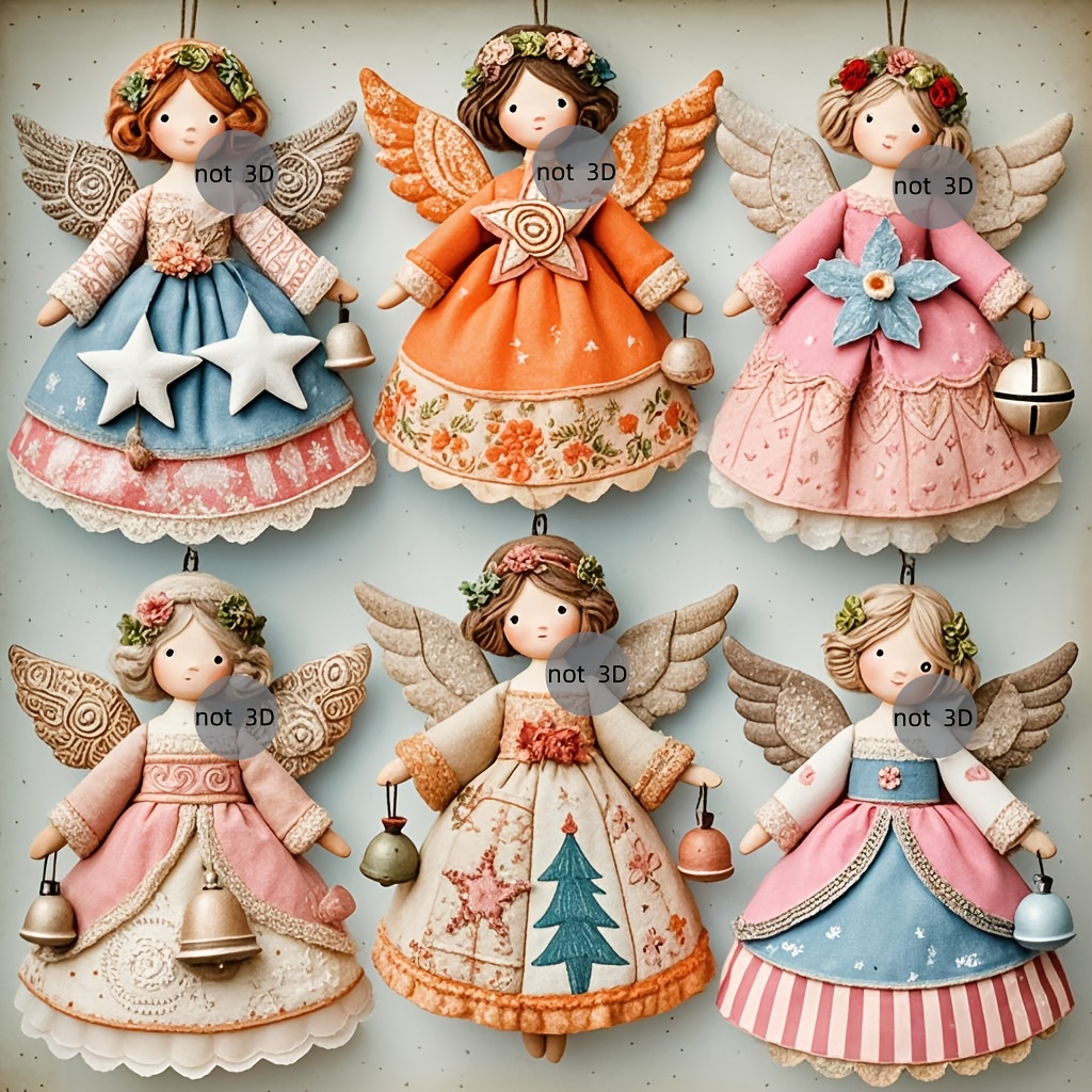 6/12 قطعة زينة خشبية مسطحة ثنا - مراجعة Vintage Collectible Dolls وسعره