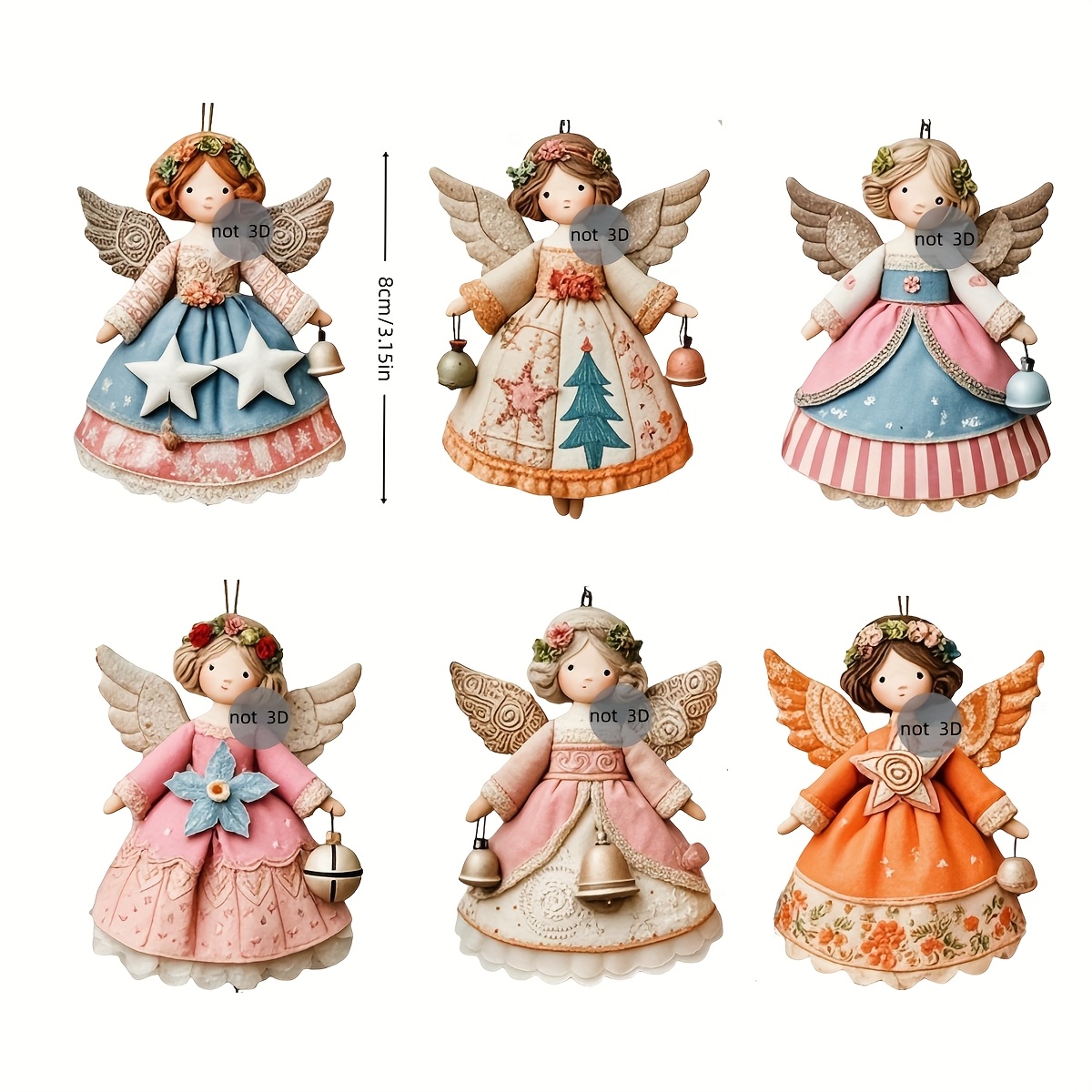 6/12 قطعة زينة خشبية مسطحة ثنا - مراجعة Vintage Collectible Dolls وسعره