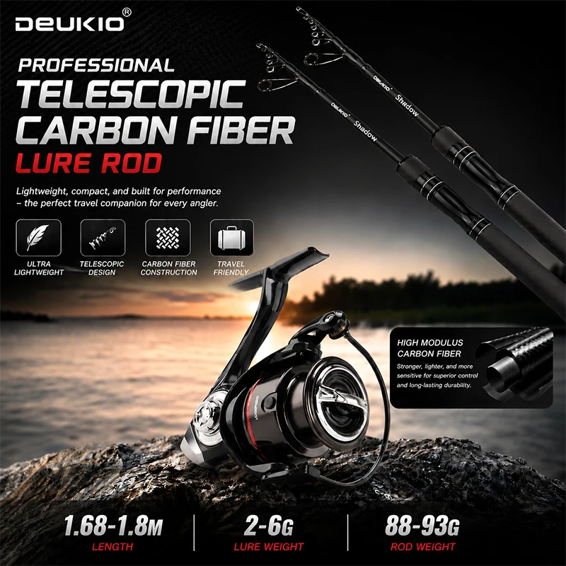 طقم صيد DEUKIO 1.68/1.8 متر مع - مراجعة Developing Tank Reel وسعره